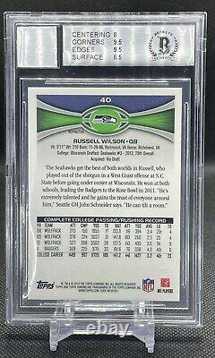 1/1 2012 Topps Chrome Refractor #40 Russell Wilson ROOKIE BGS AUTO 9 POP 1