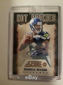 1/1 AUTO RUSSELL WILSON Score #22 HOT ROOKIES RC Card SEHAWKS SP