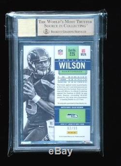 1/1 Bgs 9.5 Russell Wilson 2012 Panini Contenders Ticket Auto Jersey # 3/99 Gem
