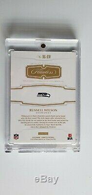 18 Flawless Russell Wilson Draft Gems On-Card Autograph Auto Jersey# 3/3 Seahawk