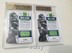 (2) Russell Wilson 2012 Panini Contenders Rookie Ticket Auto BGS 9.5 /550