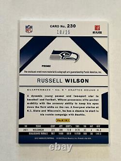 2012 Absolute RPM Rookie 3 Clr Patch Autograph Russell Wilson Auto Rc /25