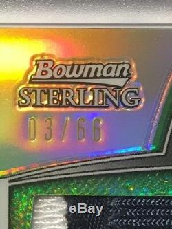2012 Bowman Sterling 1/1 RUSSELL WILSON #3/66 Gold Refractor Rookie Patch Auto