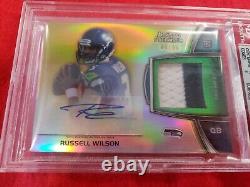 2012 Bowman Sterling Gold Refractor Russell Wilson ROOKIE PATCH AUTO 04/66 BGS 9
