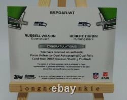 2012 Bowman Sterling Prism Refractor Russell Wilson dual patch auto RC /110