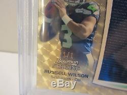 2012 Bowman Sterling Relics Jumbo Superfractors Russell Wilson Auto RC 1/1, BGS
