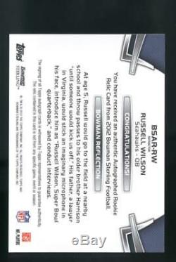 2012 Bowman Sterling Russell Wilson Auto Patch 27/99 RC