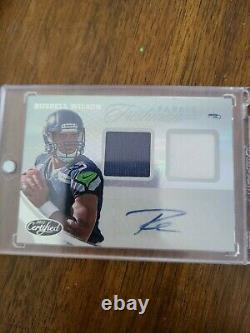 2012 Certified Freshman Fabric Russell Wilson RC Rookie Dual Jersey Auto /499