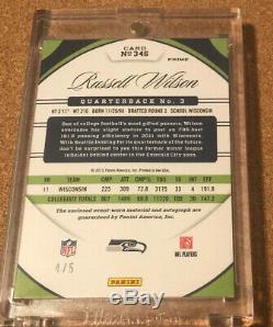 2012 Certified Russell Wilson Emerald Rookie Patch Auto 4/5 Ebay 1/1