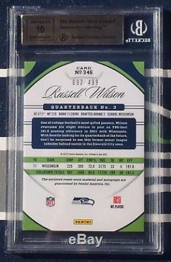 2012 Certified Russell Wilson ROOKIE RC AUTO PATCH /499 BGS 9.5 (2) 10 Subs