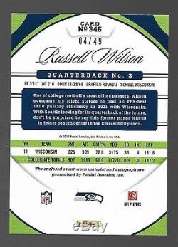 2012 Certified Russell Wilson Rc Fabric Freshman Auto #4/49
