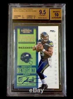 2012 Contenders Rookie Ticket Russell Wilson RC BGS 9.5 PRISTINE 10 Auto
