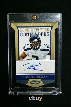 2012 Contenders Rookie of The Year Russell Wilson Auto Rare # 8/10 Die cut RC