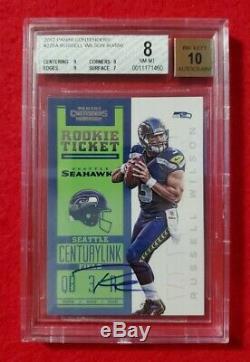 2012 Contenders Russell Wilson Rc Ticket Auto! BGS 8/10