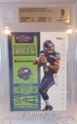 2012 Contenders Russell Wilson Rookie Ticket Auto Autograph SP 550 BGS 9/10 AUTO
