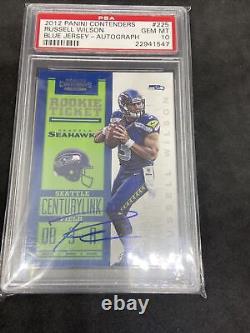 2012 Contenders Russell Wilson Rookie Ticket Auto RC #225 PSA 10 GEM MINT