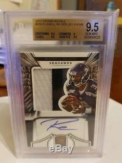 2012 Crown Royale Russell Wilson Rookie Patch Auto 208/349 BGS 9.5/10 READ