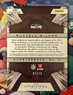 2012 Crown Royale Russell Wilson Rookie RC Patch Auto RPA #/99 Prime