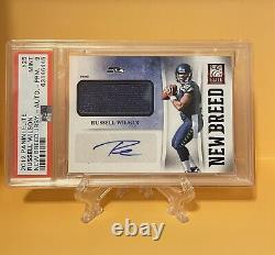 2012 Elite Russell Wilson New Breed RPA Jersey Patch Auto #d /25 Graded PSA 9