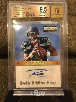 2012 Gridiron Russell Wilson RC Auto /99 Graded BGS 9.5 GEM MINT With10 AUTO HOT
