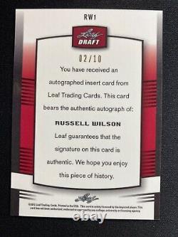 2012 Leaf Metal Draft Russell Wilson Green Auto /10 RC #RW1 Rookie Broncos