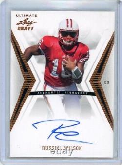2012 Leaf Ultimate Draft Russell Wilson On Card Rookie RC Auto Broncos NFL