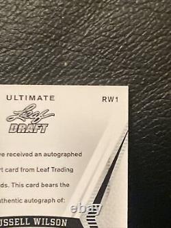 2012 Leaf Ultimate Draft Russell Wilson Rw1 Rookie Rc On Card Auto Autograph
