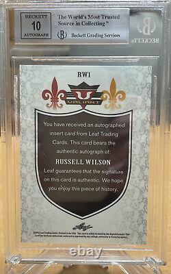 2012 Leaf Valiant Russell Wilson RC Auto BGS 9 ROOKIE Denver Broncos