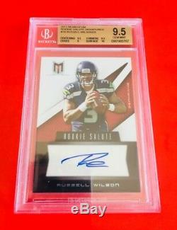 2012 Momentum Russell Wilson Triple Patch Auto RC BGS 9.5 10 1/1 ROOKIE Salute