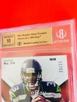 2012 Momentum Russell Wilson Triple Patch Auto RC BGS 9.5 10 1/1 ROOKIE Salute