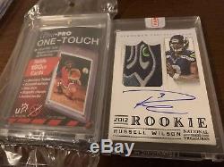 2012 NATIONAL TREASURES RUSSELL WILSON Black 15/25 Rookie Patch Auto RC JSY LOGO