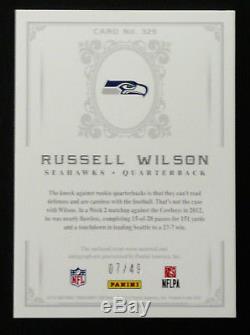 2012 National Treasures #325 Rookie Materials Gold /49 Russell Wilson 10 Auto
