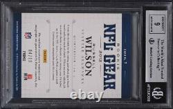 2012 National Treasures NFL Gear Russell Wilson RC PATCH AUTO /10 BGS 9 PMJS