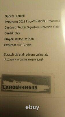 2012 National Treasures Russell Wilson Logo Auto RPA Gold # to 49