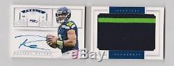 2012 National Treasures Russell Wilson RC Auto Jumbo 2 Color Patch Booklet 19/49