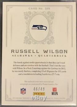 2012 National Treasures Russell Wilson ROOKIE RPA AUTO/PATCH Gold SP #46/49 SICK