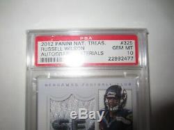 2012 National Treasures Russell Wilson Rookie Rc Auto Patch /99 Psa 10