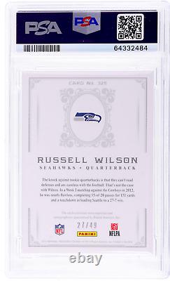 2012 National Treasures Russell Wilson Rookie Signature Material Gold Auto PSA 9