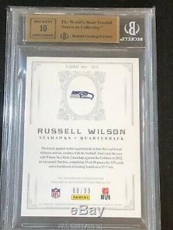 2012 National Treasures Russell Wilson Rpa Rc Patch Auto Bgs 9.5 #/99 Gem Mint
