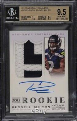 2012 National Treasures Russell Wilson Rpa Rc Patch Auto Bgs 9.5 #/99 True Pmjs