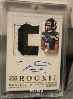 2012 National Treasures Russell Wilson True Auto Rc Patch 86/99 NICE! REDUCED
