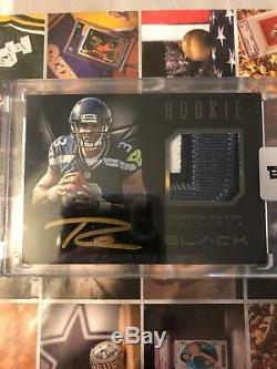 2012 Panini Black #25 Russell Wilson 3 Color Patch Auto Rookie #d 322/349
