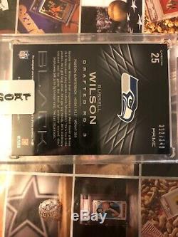 2012 Panini Black #25 Russell Wilson 3 Color Patch Auto Rookie #d 322/349