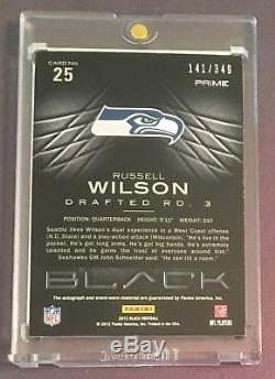 2012 Panini Black RUSSELL WILSON /349 3 Color Rookie Patch Auto RC! MVP