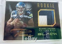2012 Panini Black Russell Wilson Prime rookie auto patch Gold /99 Seahawks MVP