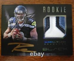 2012 Panini Black Russell Wilson RPA AUTO on card 3 Color PATCH ROOKIE /349 RC