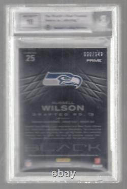 2012 Panini Black Russell Wilson Rc /349 Autograph Patch Rpa Bgs 9 / 10 Auto