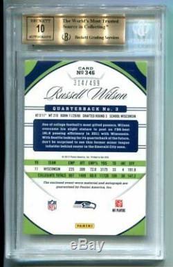 2012 Panini Certified Russell Wilson Jersey Auto RC 314/499 BGS 9.5 Gem Mint