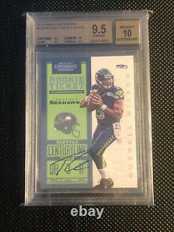 2012 Panini Contenders Blue Jersey Russell Wilson ROOKIE RC AUTO #225 BGS 9.5