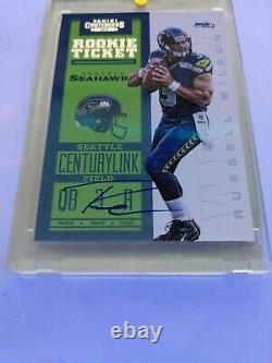 2012 Panini Contenders Blue Russell Wilson ROOKIE RC AUTO Clean Card Nice HOFER